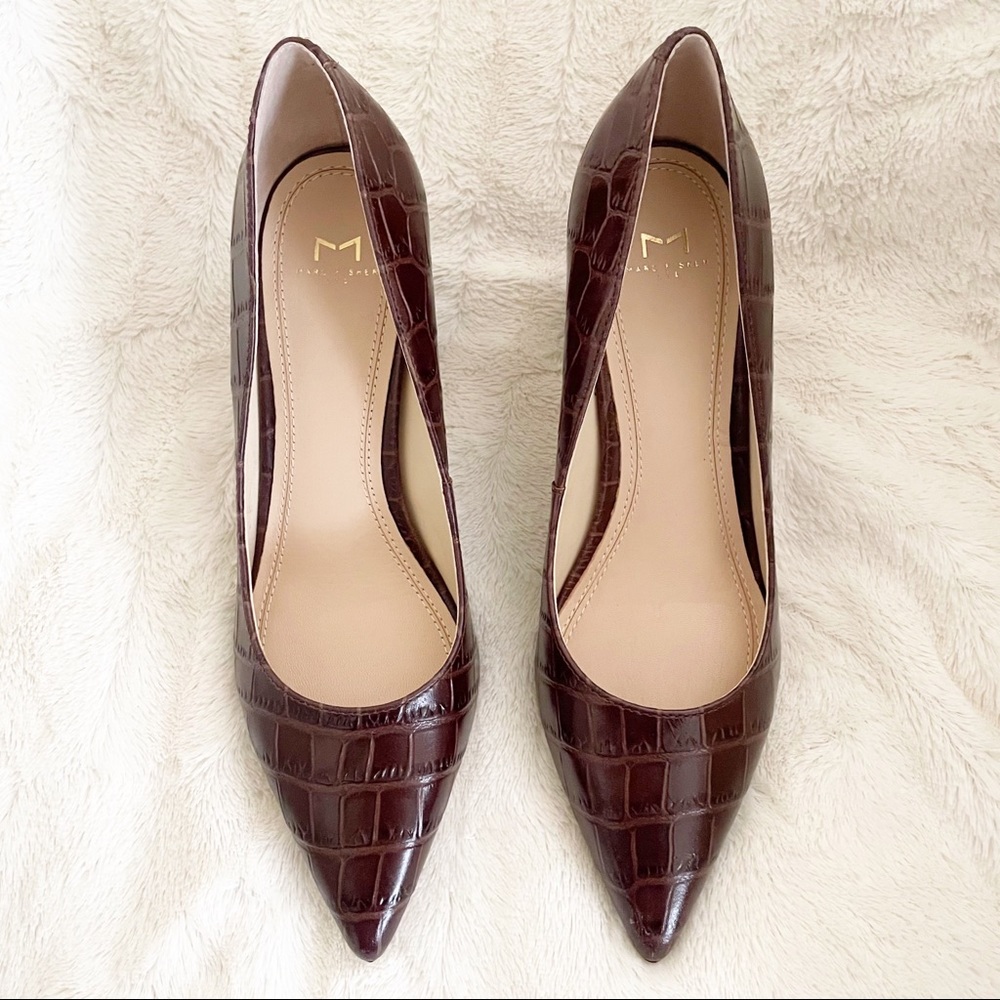 Marc Fisher NIB Zala Brown Crocodile Print Size 7